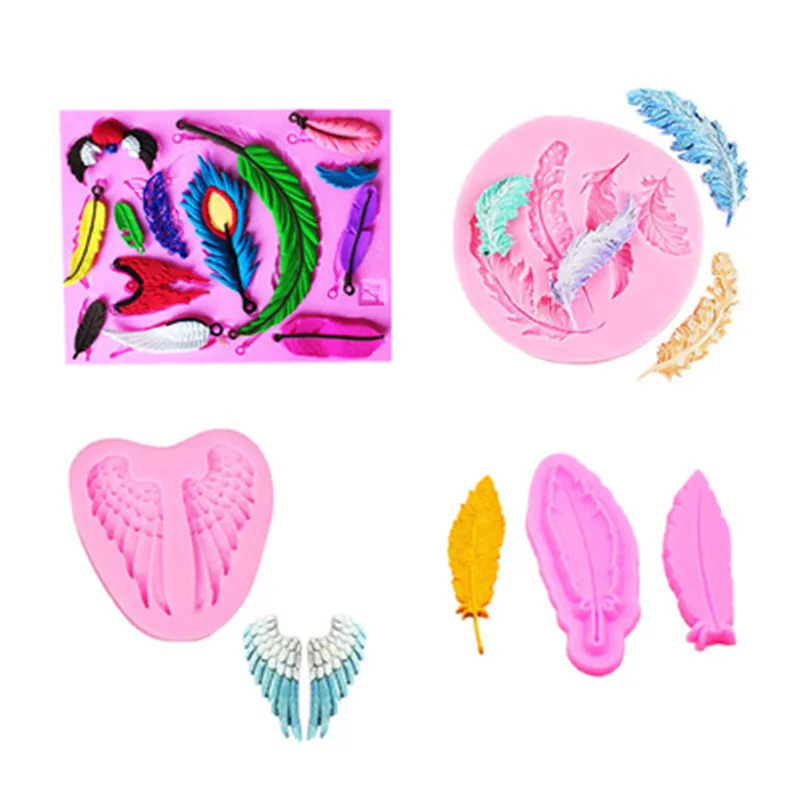 

NEW Cavity 3D Feather Leaf Wings Shape Mold Silicone Chocolate Cookie Muffin Baking Tool Sponge Mousse Dessert Cake Decorating