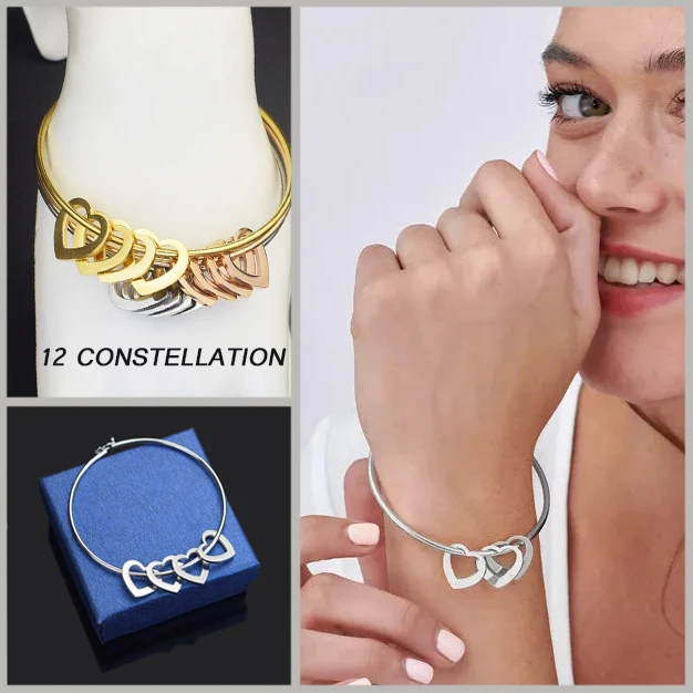 Для женщин браслет 12 созвездий из нержавеющей стали браслеты для подарки на день