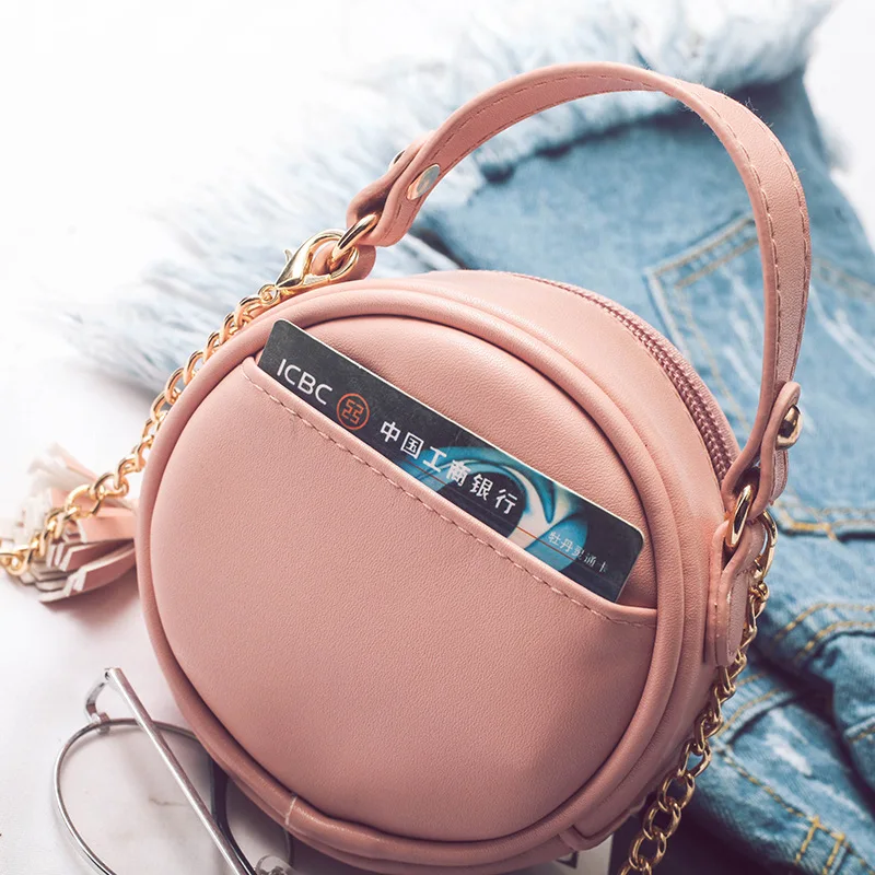 

New Arrive Lovely Candy mini small round tassel messenger bag handbag shoulder crossbody bag Lovely Flower Ladies coin purse