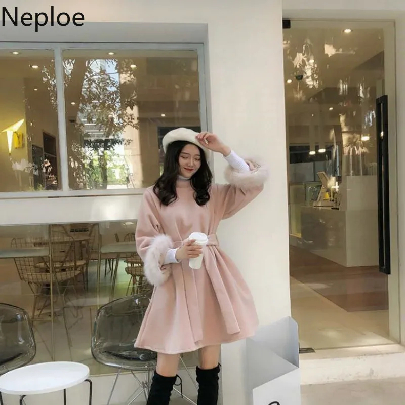 Женское шерстяное платье Neploe винтажное элегантное в Корейском стиле на осень и