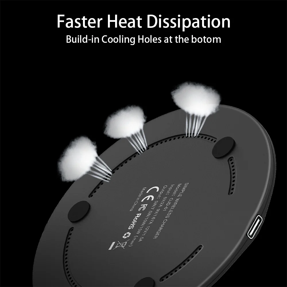 

New Simple Qi Fast Wireless Charger 15W for iphone 11 10 pro XS X XR / Samsung S10 Galaxy S20 10 Note / Xiaomi charging station