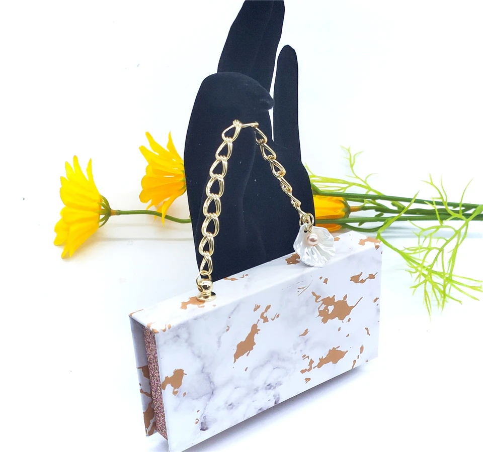 

Wholesale Lash Boxes Packaging Eyelash Box Package Crystal chain Custom Magnetic Black Glitter Makeup Storage Case Vendors