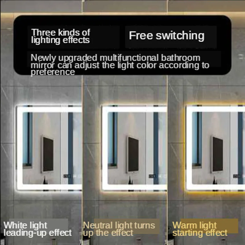 60x80cm LED vanity mirror hotel bathroom toilet with lamp anti-fog smart touch | Лампы и освещение