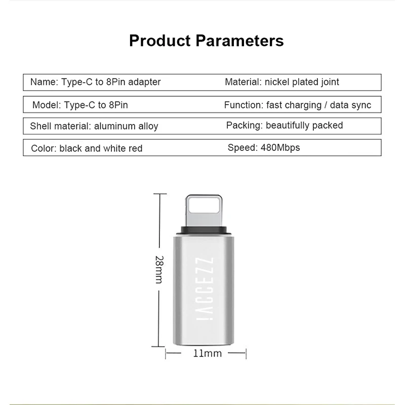 ! USB OTG адаптер ACCEZZ переходник с Type-C Mini Мама на папа подсветкой для Apple iphone X XS XR 8 7 Plus