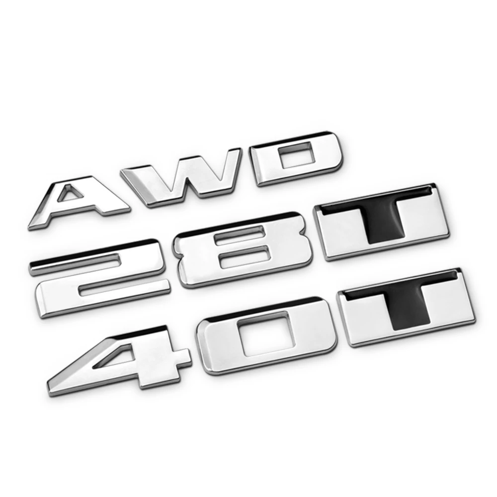 

1Set 3D Metal 28T 40T AWD Car Sticker Emblems Badge for Cadillac Auto Decals Decoration Car Side Fender Rear Trunk Car Styling