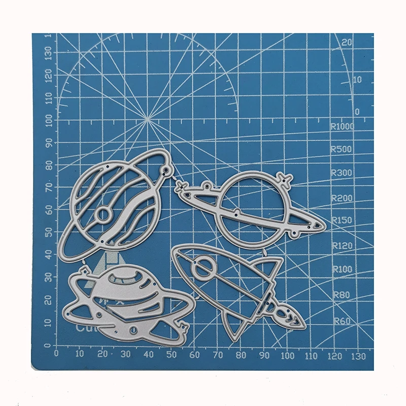 

Space element knife mold metal cutting mold silver craft mold set handmade gift stamp and DIY scrapbook embossed template