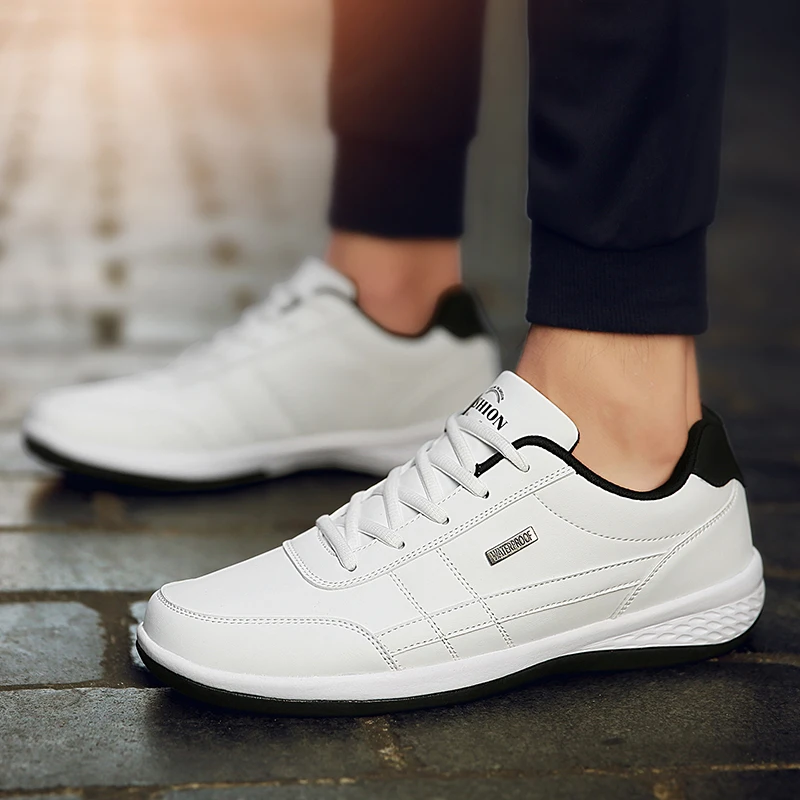 

Leather Men Shoes Sneakers Trend Shoes Breathable Male Sneakers Non-slip Footwear Casual Vulcanized Shoes tenis masculino
