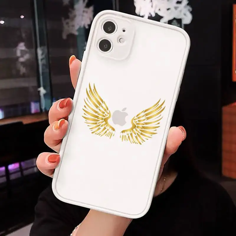 

Golden leaf flower love leopard print Phone Case matte transparent For white iPhone 7 8 x xs xr 11 12 pro plus max mini Clear