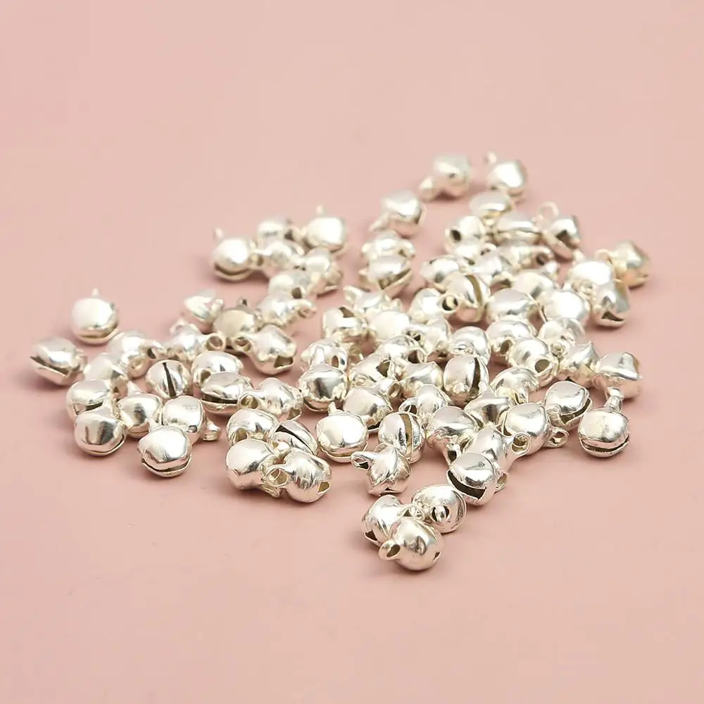 

Золотистые/Серебристые разноцветные свободные металлические бусины, колокольчики, рождественские колокольчики, украшения для новогодней елки, подвески «сделай сам», 20-300 шт./лот, 6-14 мм