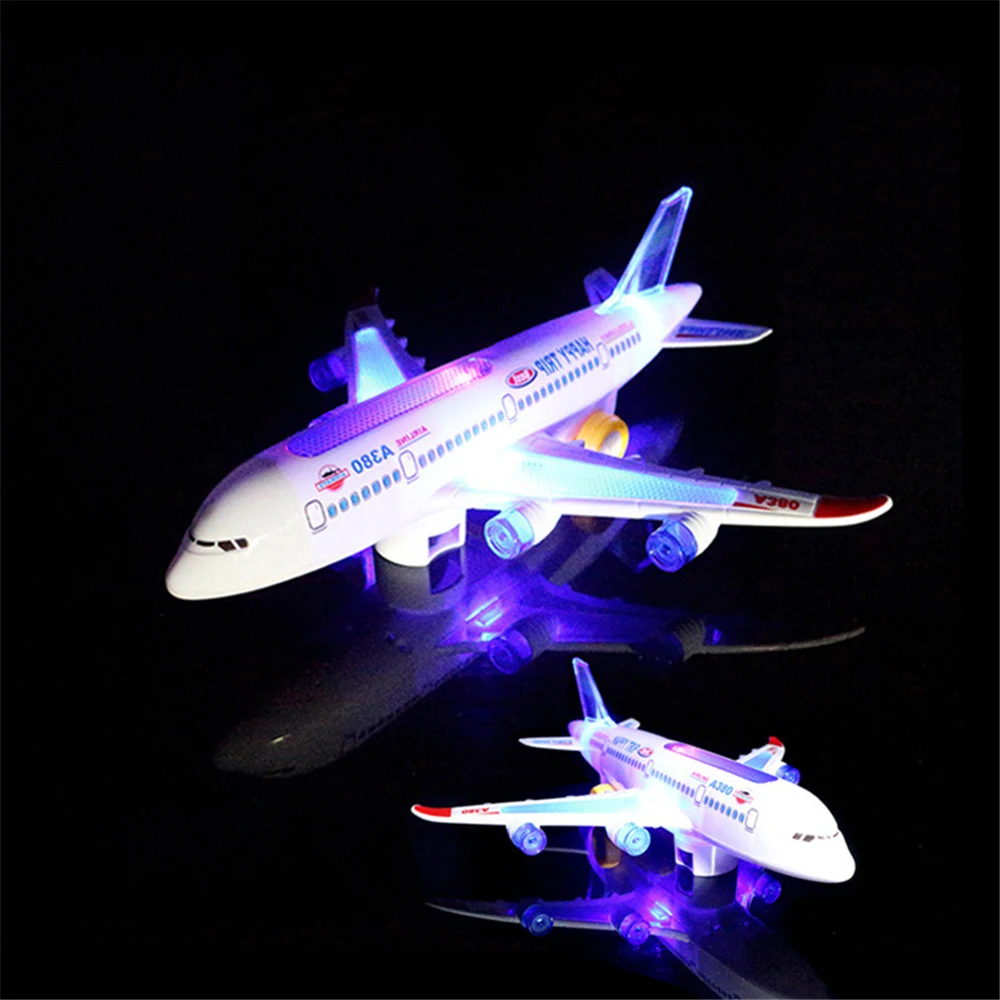 

2019 Electric Airplane Model Toys Flashing LED Lights Sounds For Boys Girls Music Toy 31cm