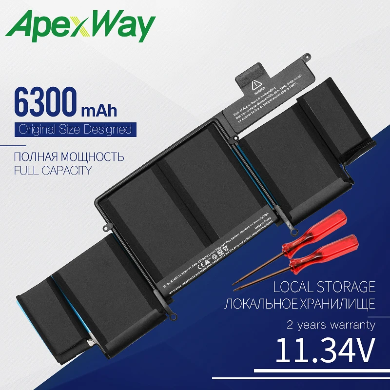 Apexway 11 34 в 6300 мА/ч a1493 новый ноутбук Батарея для Apple Macbook Pro Retina13 INCH A1502 (2013 2014) A1493
