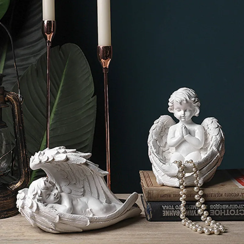 

Девять статуэток ангела из смолы, скандинавский Сказочный Сад, современные статуи из смолы, интерьер полки, Декор, Рождественский подарок