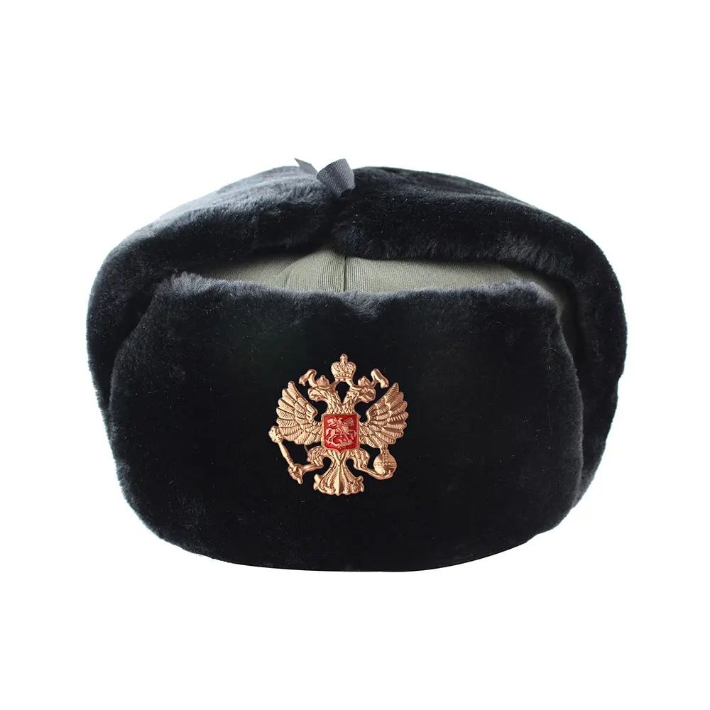 D Новые русские армейские военные шапки, шлем летчика, полицейская шапка, зимняя мужская снежная шапка с наушниками, лыжные теплые толстые шапки для мужчин 55-60 см - Цвет: D