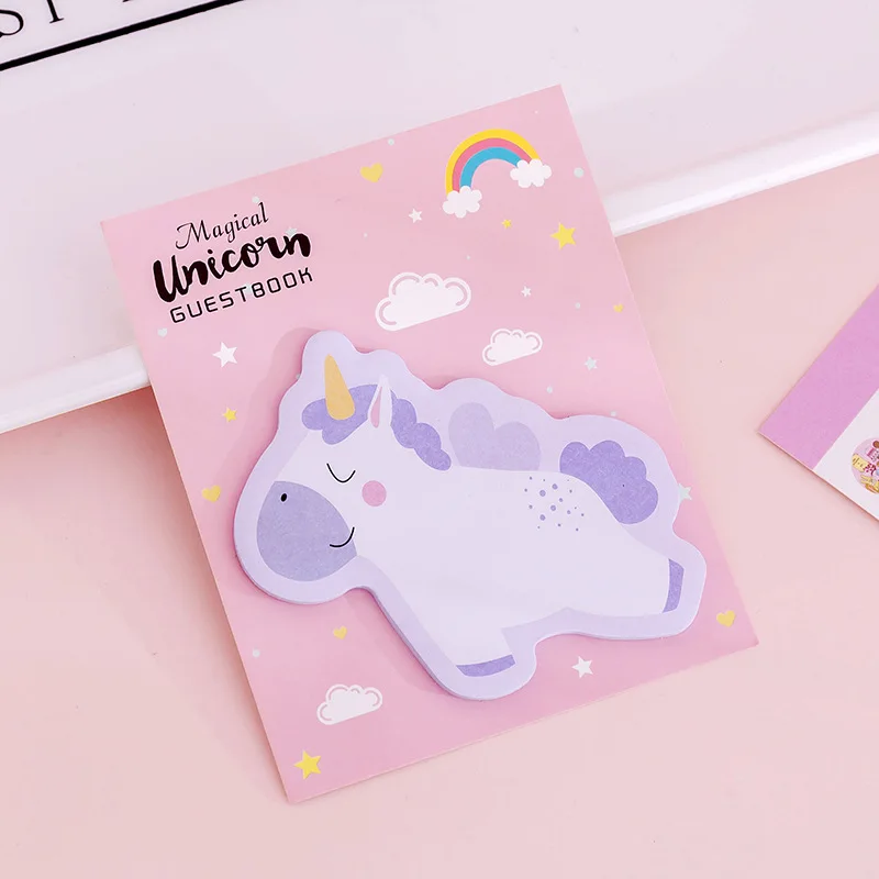 30 листов милый каваи мультфильм Единорог post-it Липкие заметки книга марка