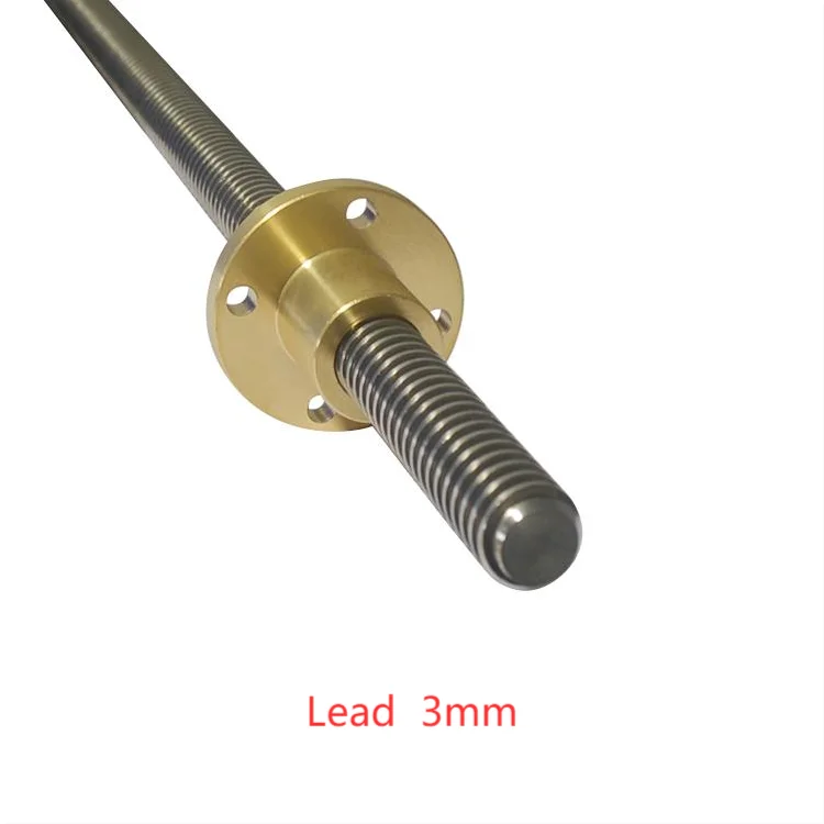 Длина винта T16 из нержавеющей стали 304 1000 мм свинца 3 4 8 трапециевидный шпиндель с