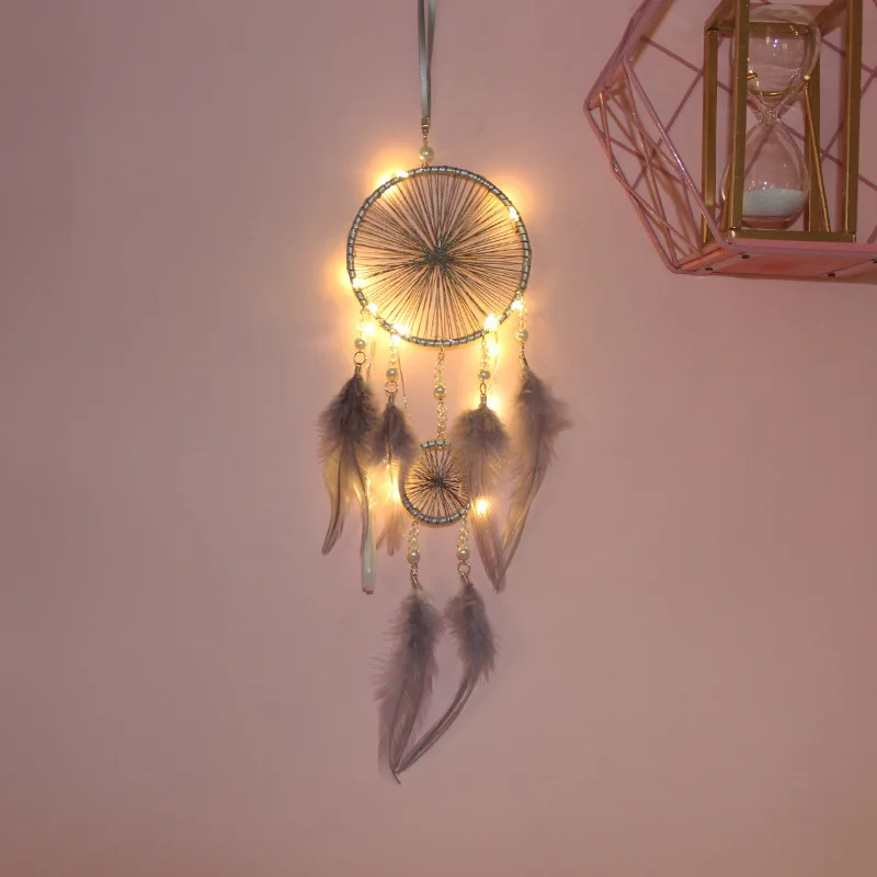 

Hot New White Dreamcatcher Simple Handmade Bedroom Ornaments Girl Dream Net Creative Gifts Nursery Decor
