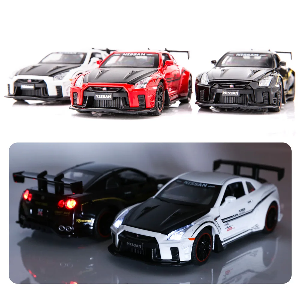 132 nissan gtr r35 sports car alloy model car children kids toys car diecasts toy vehicles toy cars strong pull back sound free global shipping