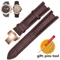 genuine leather watchband for gc wristband 2213mm 2011mm notched strap withstainless steel butterfly buckle