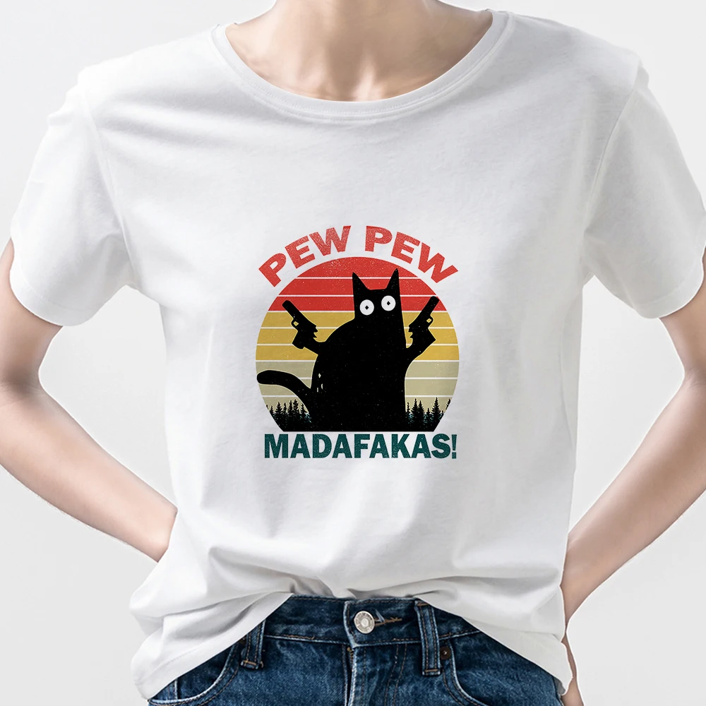 

Pew Pew Madafakas Animal Print Woman T Shirt 2021 Aesthetic Clothes Summer Tops Harajuku 90S Graphic Tee Funny Oversize Hipster