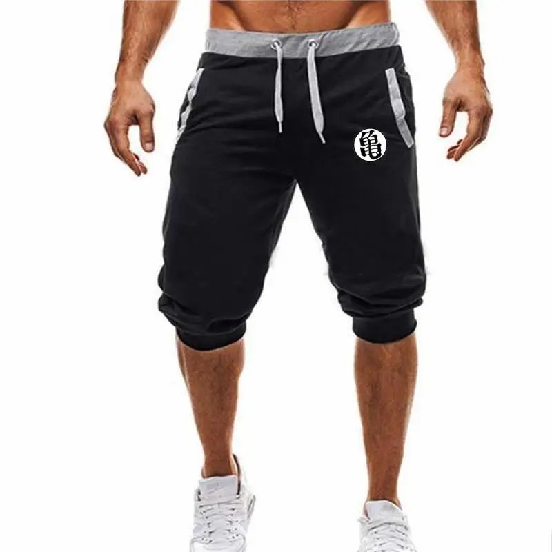 Летние шорты с забавным принтом мужские Драконий жемчуг Гоку черный пояс