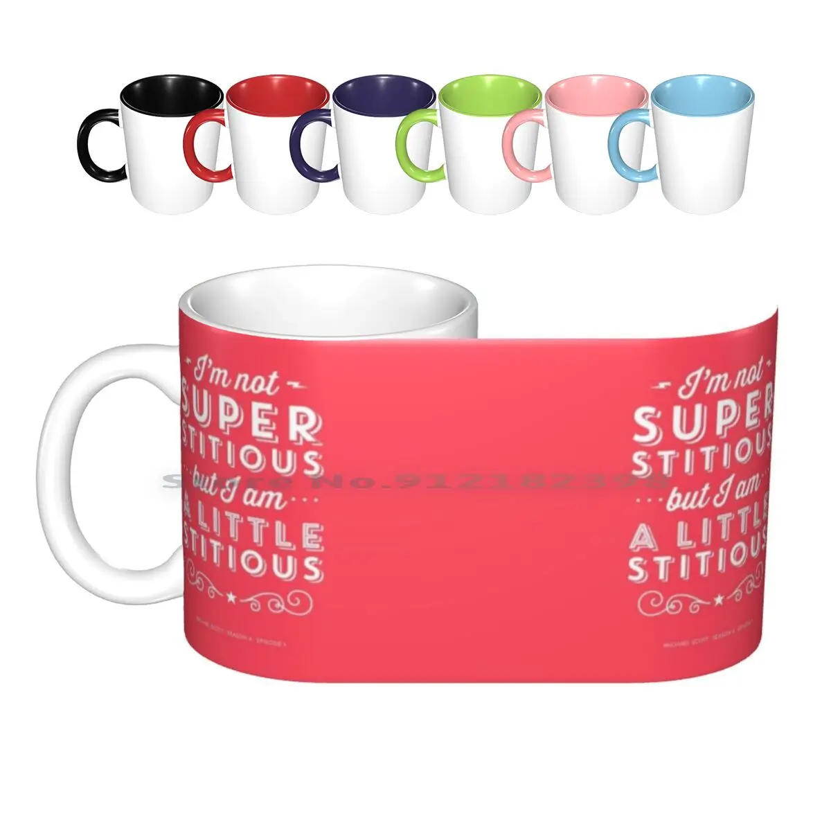 

The Office Dunder Mifflin Michael Quote - Superstitious Ceramic Mugs Coffee Cups Milk Tea Mug The Office Jim Halpert Michael