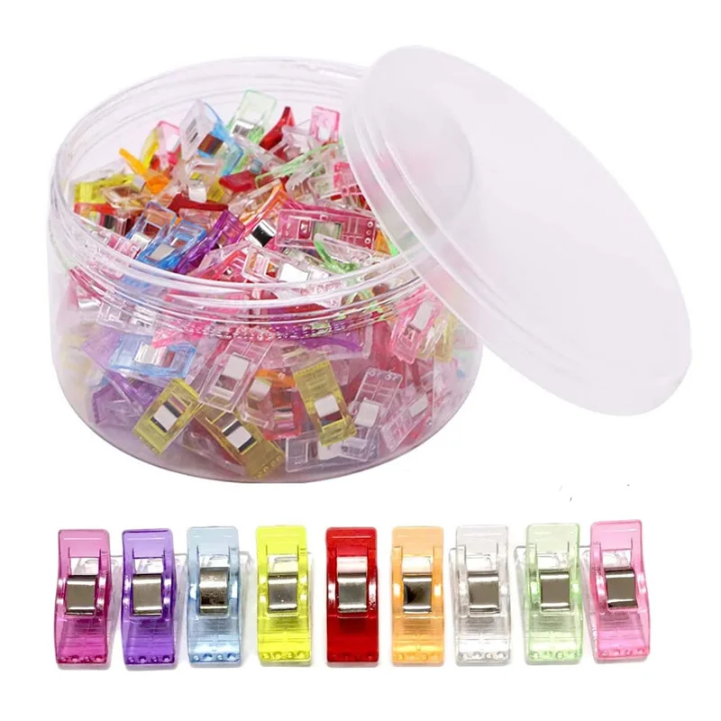 30 Set/Lot 100/150 Uds Clips para costura Clips de pl&aacute;stico acolchado Elaboraci&oacute;n de ganchillo de seguridad Clips surtidos colores vinculante Clips-0