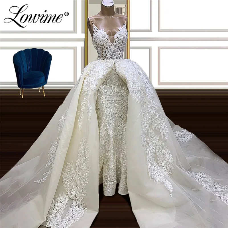 Роскошные Длинные свадебные платья-русалки 2020 свадебное платье с аппликацией