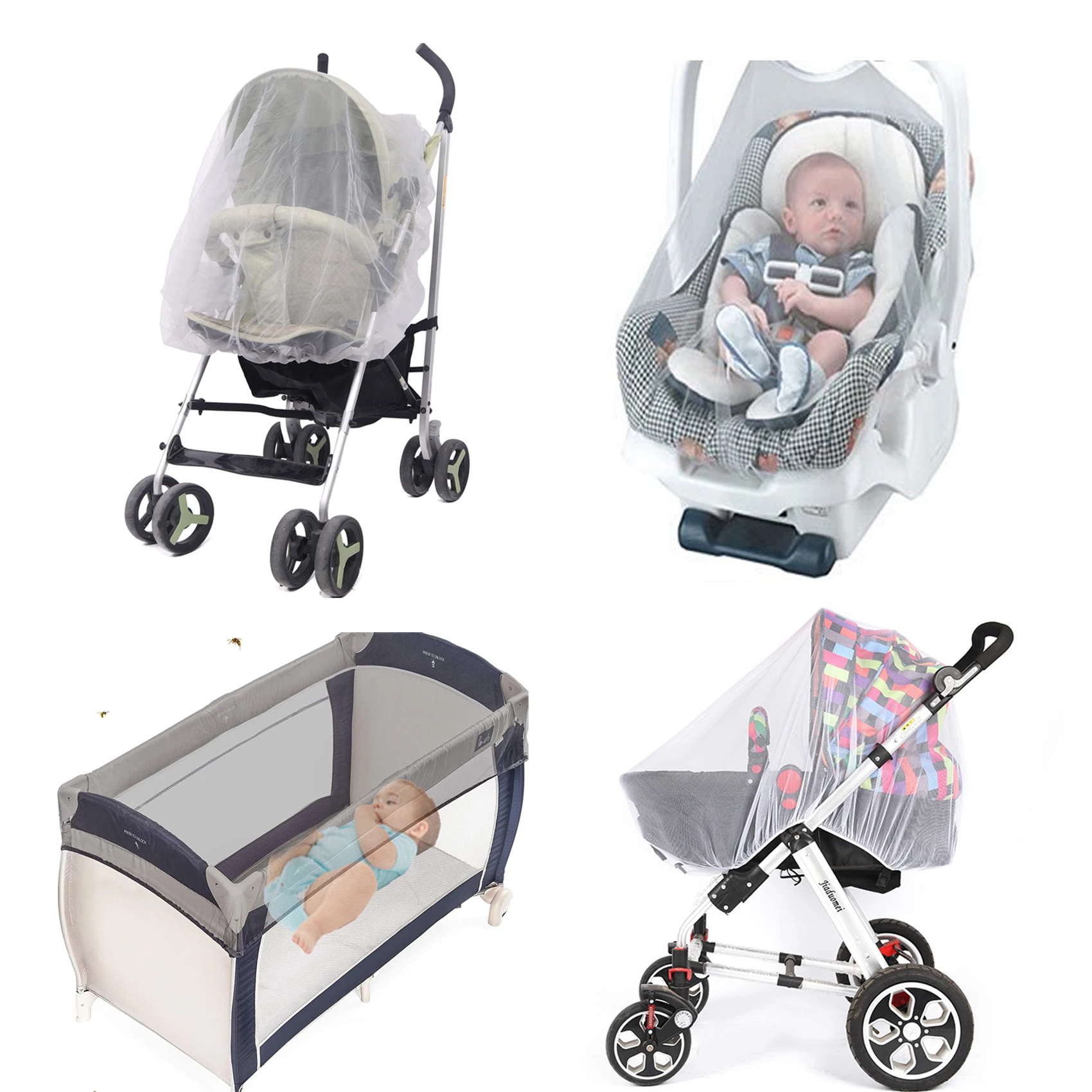 

Москитная сетка CBaby для коляски, автомобильного сиденья, детских кроваток, не прозрачных, серого или кофейного цвета, эластичная и дышащая