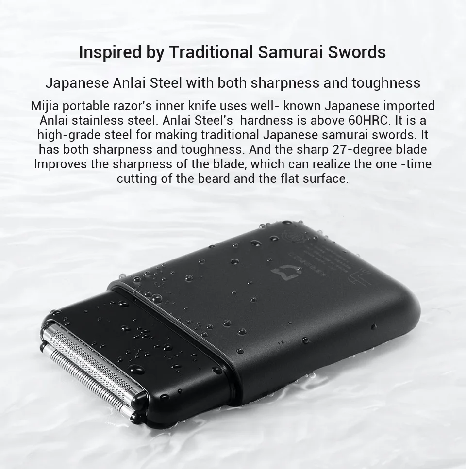 Xiaomi Mijia мини Портативный Для Мужчин's электрическая бритва металлический корпус Тип usb-C Японии Сталь режущая головка большой Батарея для лица