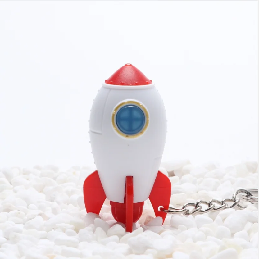 Space-rocket Led Keychain Sound & Light Rocket model Key ring Cover Holder Boutique Small Creative gifts Wholesale10pcs/lot | Украшения