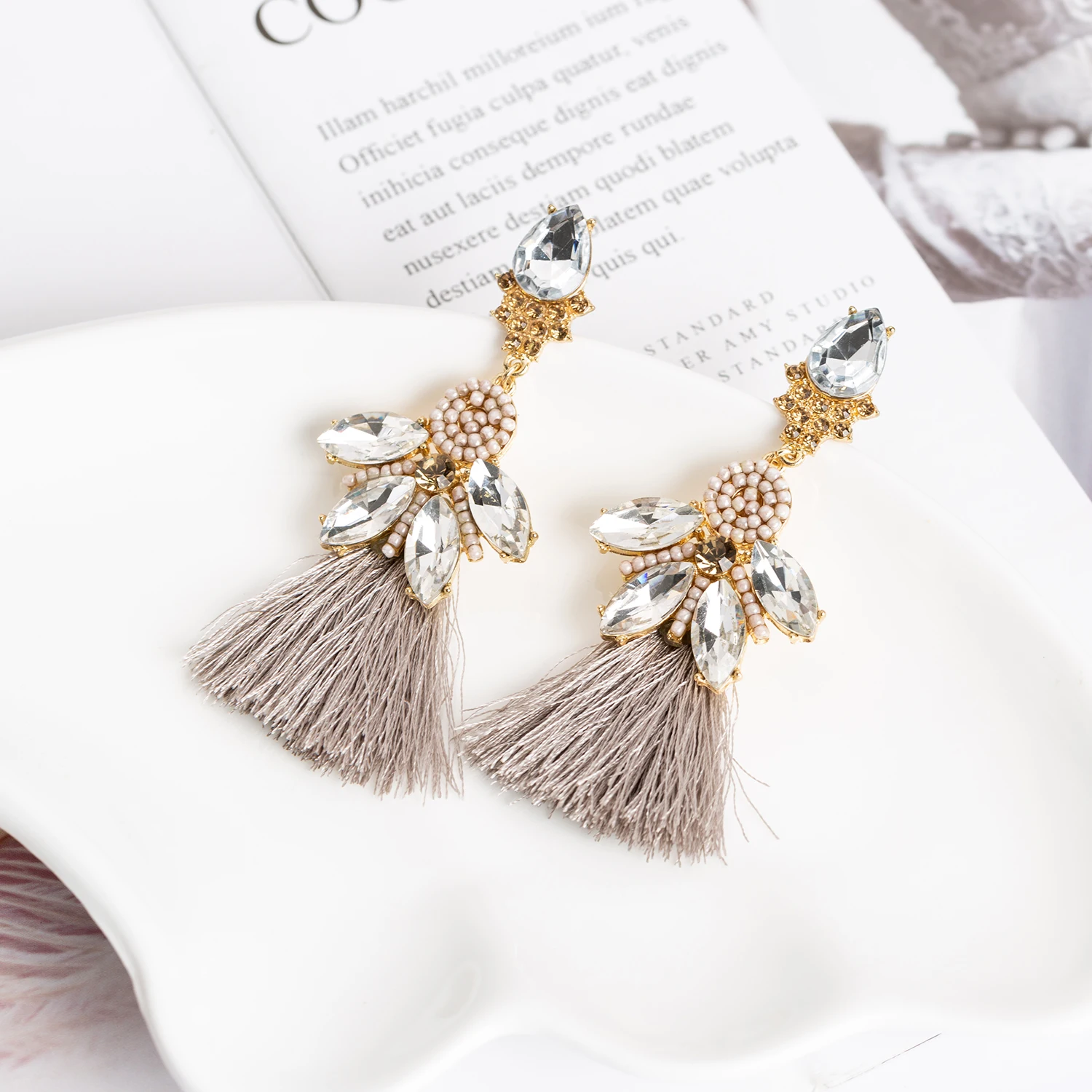 Новинка 321 модные богемные серьги с кисточками красочные Очаровательные