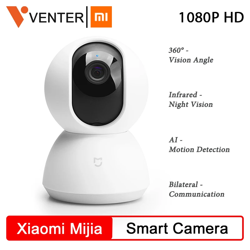 Глобальная версия Xiaomi Mijia модернизированная камера 1080 P HD WiFi Поворотная камера Ночная веб-камера 360 ° Беспроводная беззвучная видеокамера безопасности