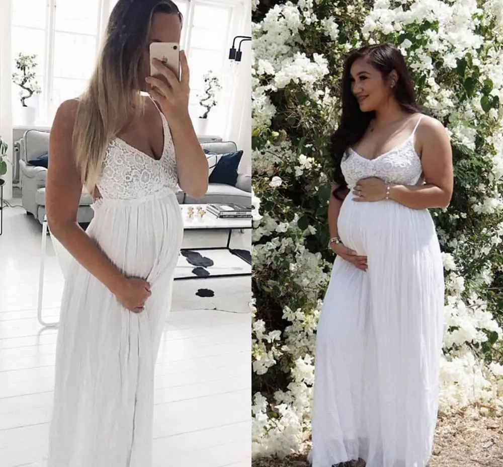 

Простое кружевное свадебное платье на бретельках с V-образным вырезом, женское Дешевое платье для беременных