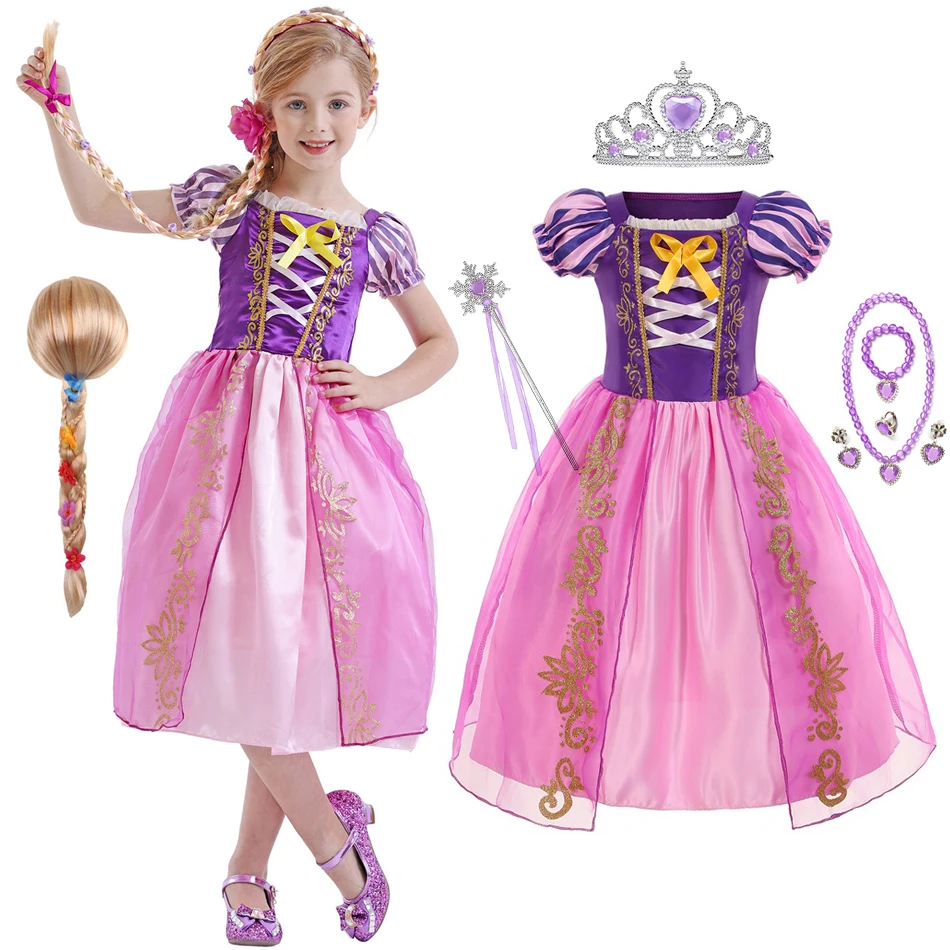 Рождественское платье принцессы Рапунцель для девочек младенцев летние