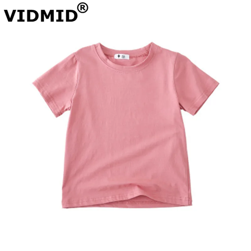 

VIDMID children t-shirt Baby boys girls Cotton short sleeves tops tees clothes T-shirt kids summer solid color clothing 4006 04
