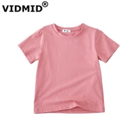 vidmid children t shirt baby boys girls cotton short sleeves tops tees clothes t shirt kids summer solid color clothing 4006 04