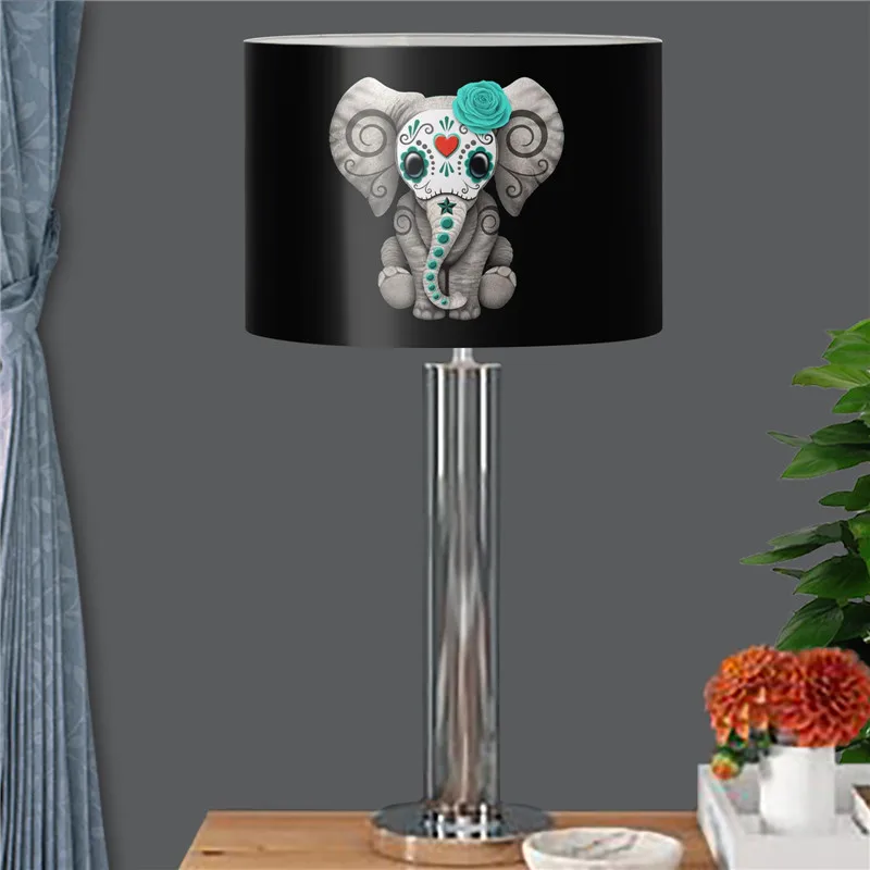 Круглый светильник с изображением черепа и слона для спальни гостиной офиса |