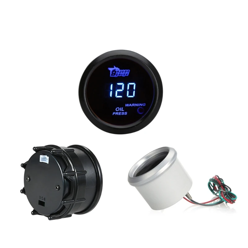 2&quot 52mm Auto Digital Oil Pressure Gauge 0-120psi Blue Led Light Press with Sensor Car Meter | Автомобили и мотоциклы
