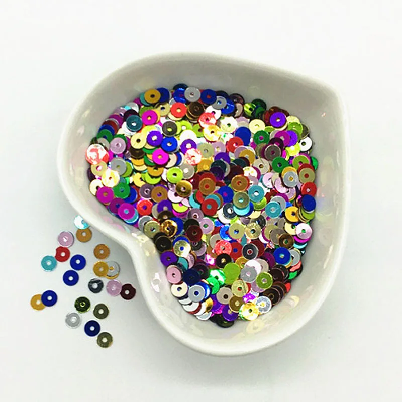 Плоские круглые пайетки из ПВХ россыпью 3 мм 4 5 6 для шитья рукоделия свадебного