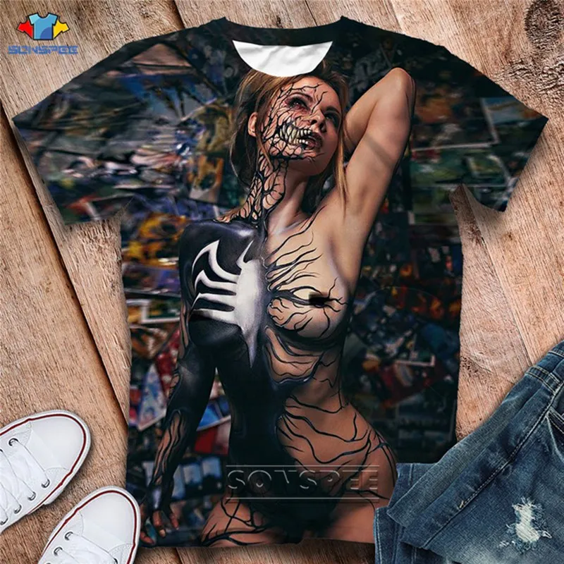 

Venom 3D Print T Shirt Men Women Unique Short Sleeve T-shirt Sexy Men Women Clothes Tops Oversize D84 2021