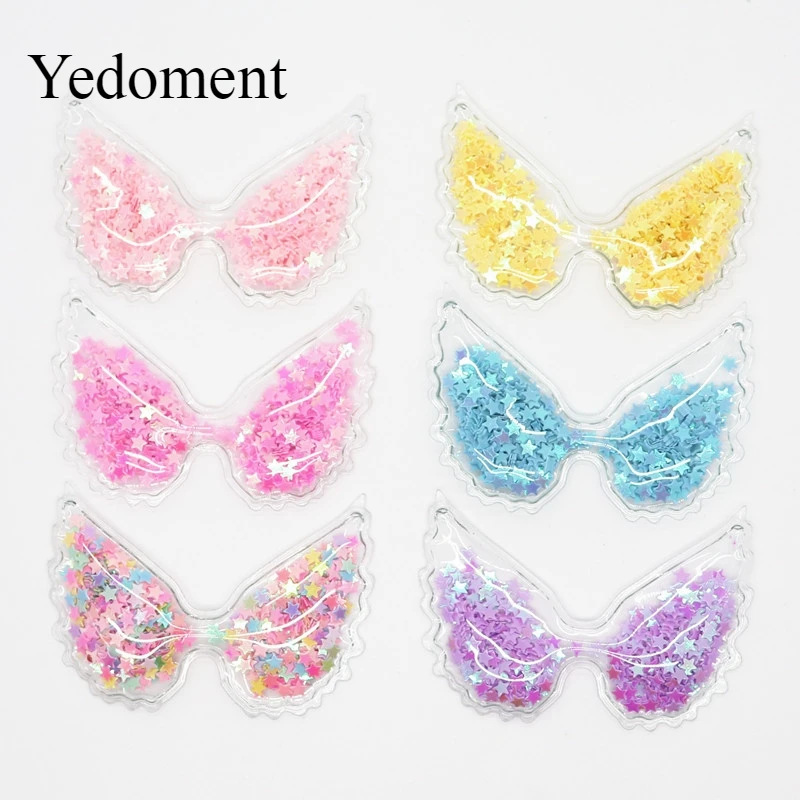 12 шт. прозрачный пластиковый пакет с красочными блестками в виде крыльев для