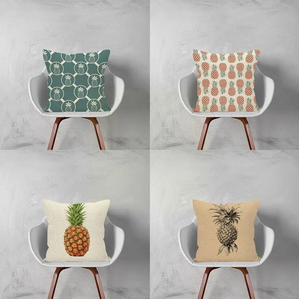 

Cushion Covers Pineapple Pillow Cases Tropical Style Cushion Home Pillow Cover Square 45Cmx45 Linen Decor J7X4