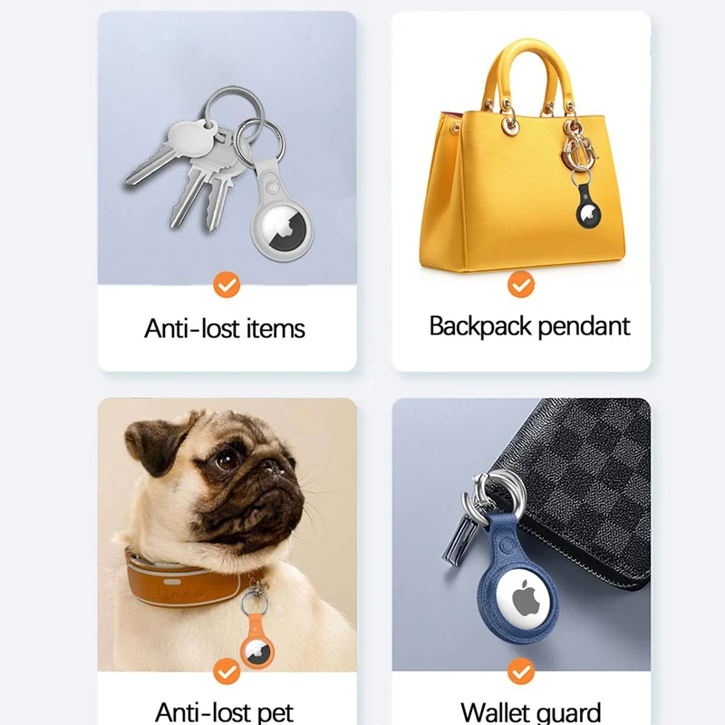

Suit Apple Airtags Tracker Anti-lost Device Keychain Silicone Protective Shell-pre-black + Blue + Orange + Dark Green Each