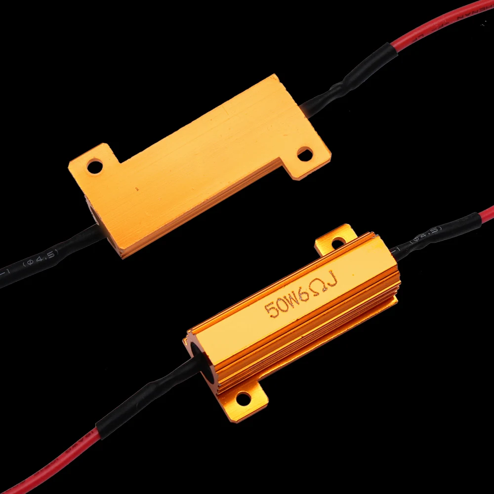 YUNPICAR 25 Вт 50 Вт 6Ohm светодиодный РЕЗИСТОРЫ НАГРУЗКИ для сигнальных огней поворота-исправление светодиодный лампы быстрая гипер вспышка сигнал поворота мигание код ошибки 2 шт