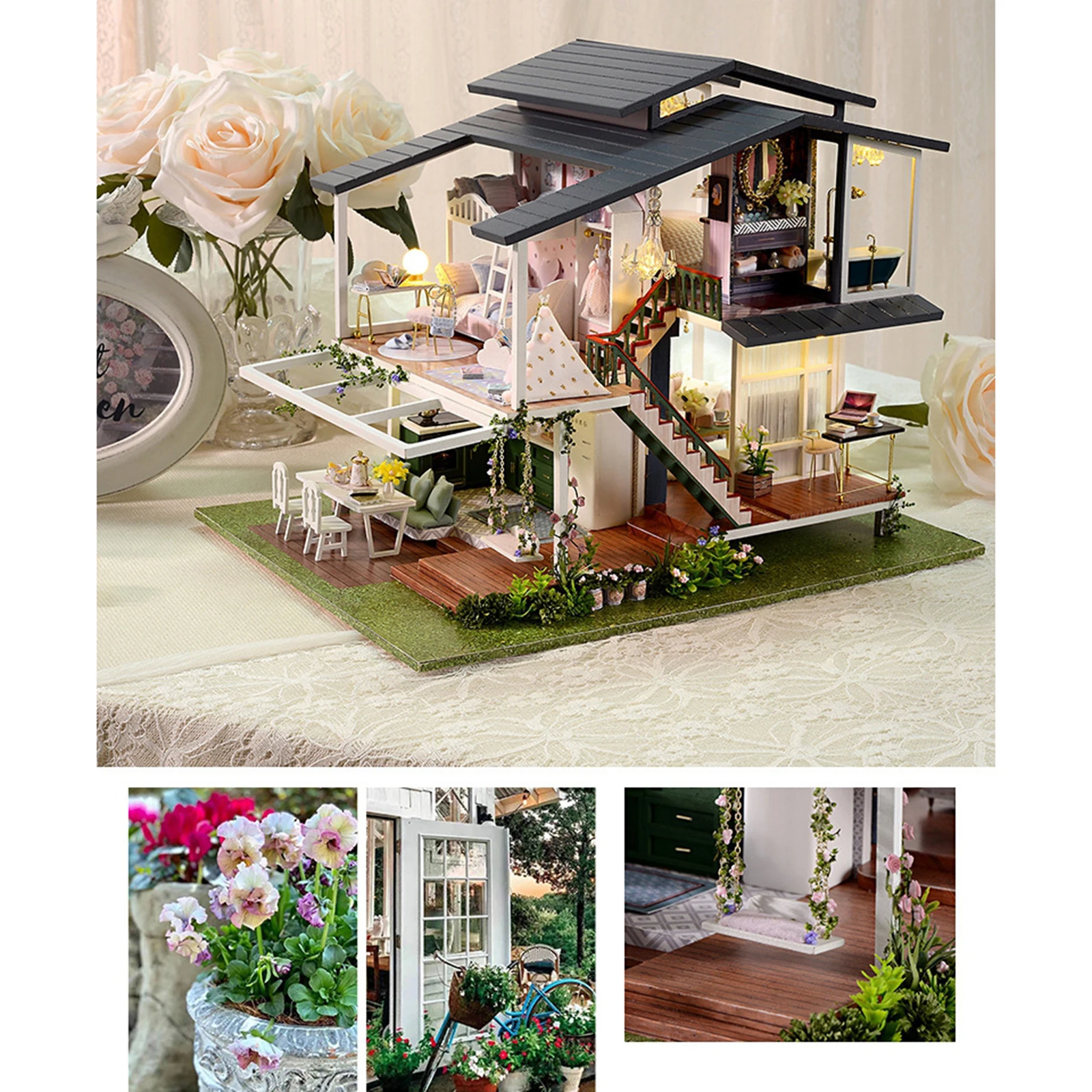 

Miniature DollHouse Creative French Style Monet Garden Building Kits Furniture Kits Fantasy Toy