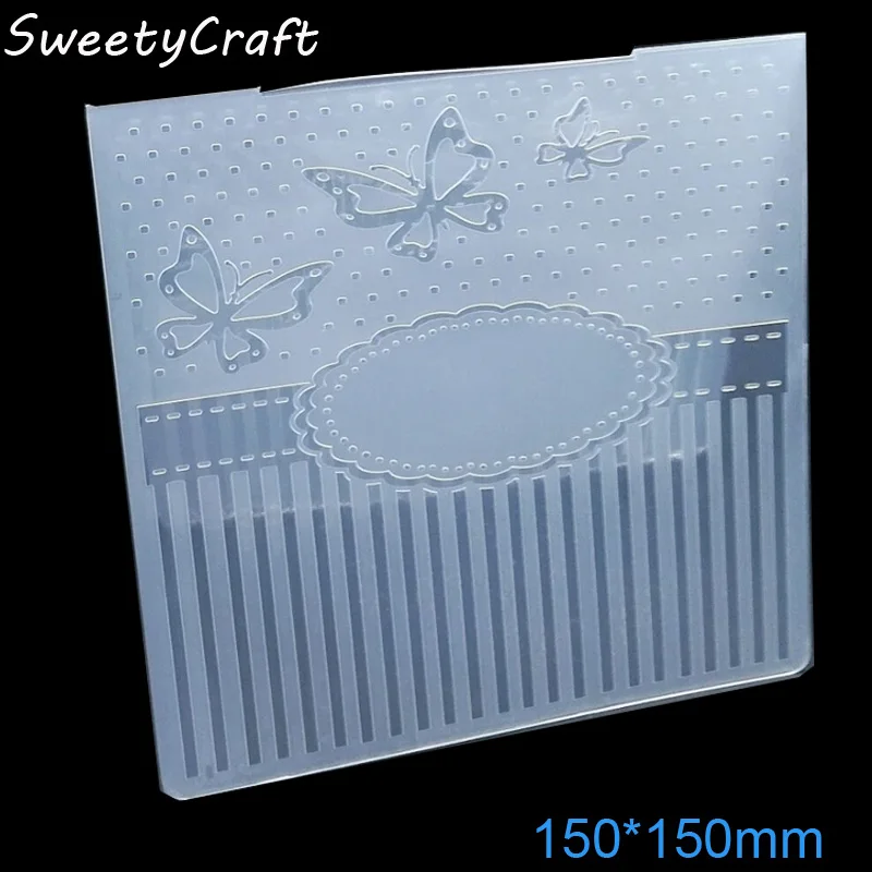 

15*15cm Butterfly Dot Textured Embossing Folder Plastic Card Making Stamps Scrapbooking Paper Craft Supplies Impressions Folders