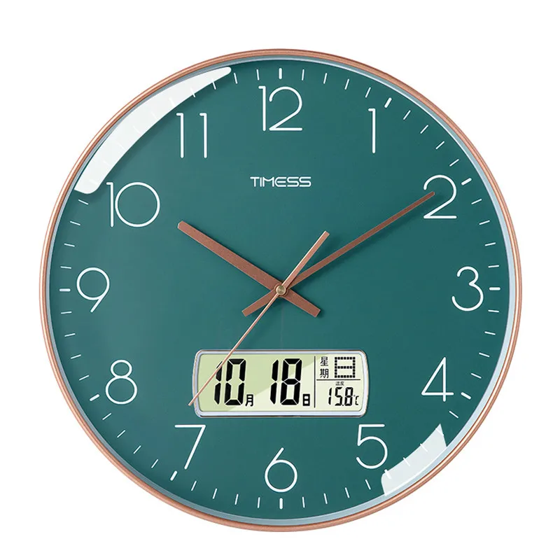 Big Wall Clock Living Room Creative Silent Led Electronic Clocks Calendar Watches Home Decor Kitchen | Дом и сад