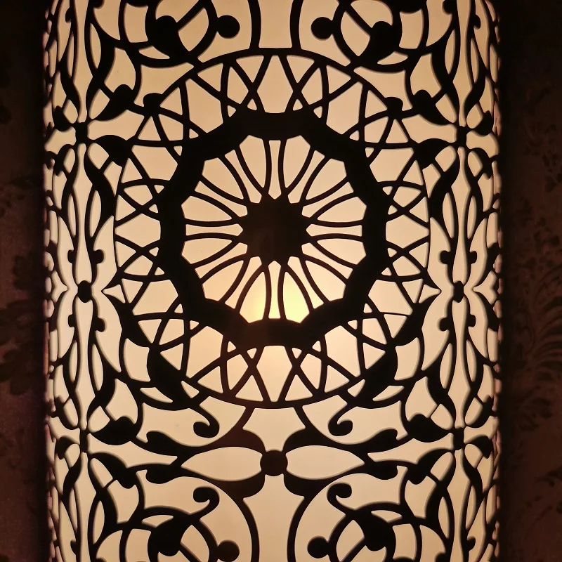 

Moroccan Wall Lamp Morocco Retro Restaurant Hotel Villa Club Handmade Line Cut Hollow Wall Lamp