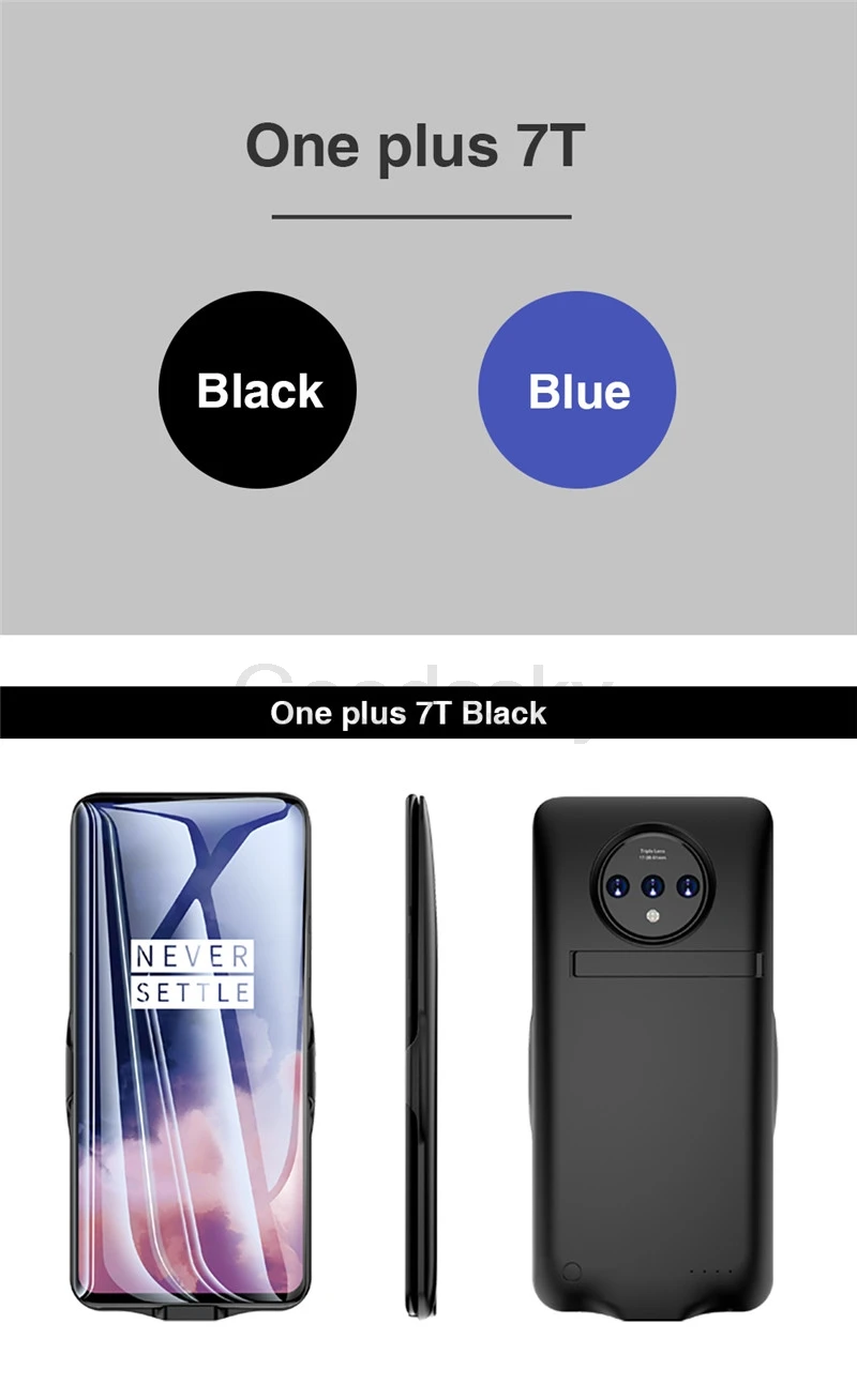 Тонкий чехол для зарядного устройства для Oneplus 7 T, внешний аккумулятор, запасная задняя крышка для One Plus 7T Pro 1+ 7 T, задняя крышка с зажимом для аккумулятора, чехол для телефона s