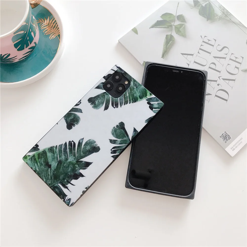 Гладкий квадратный чехол для телефона iPhone 11 pro max X XR XS Max 8 7 6 6S Plus мягкий в стиле